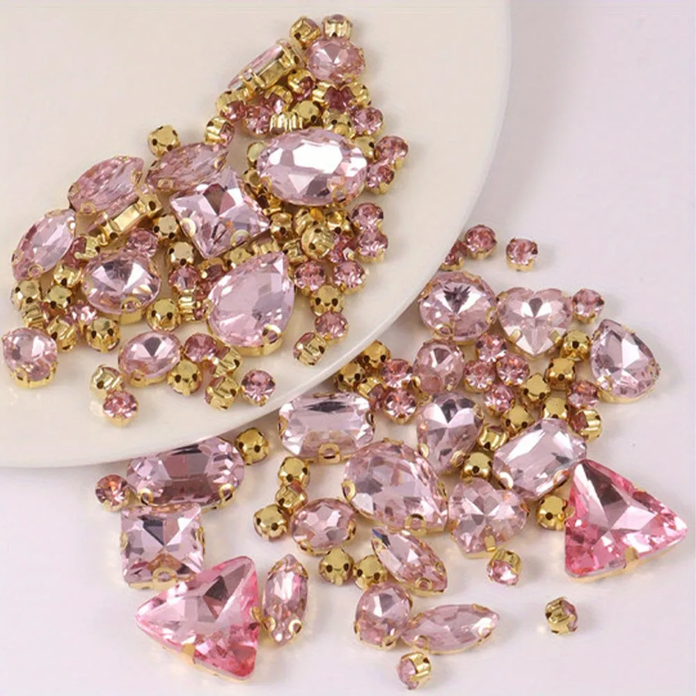 130pcs Mixed Shapes Crystal Rhinestones for DIY Clothing and Jewelry