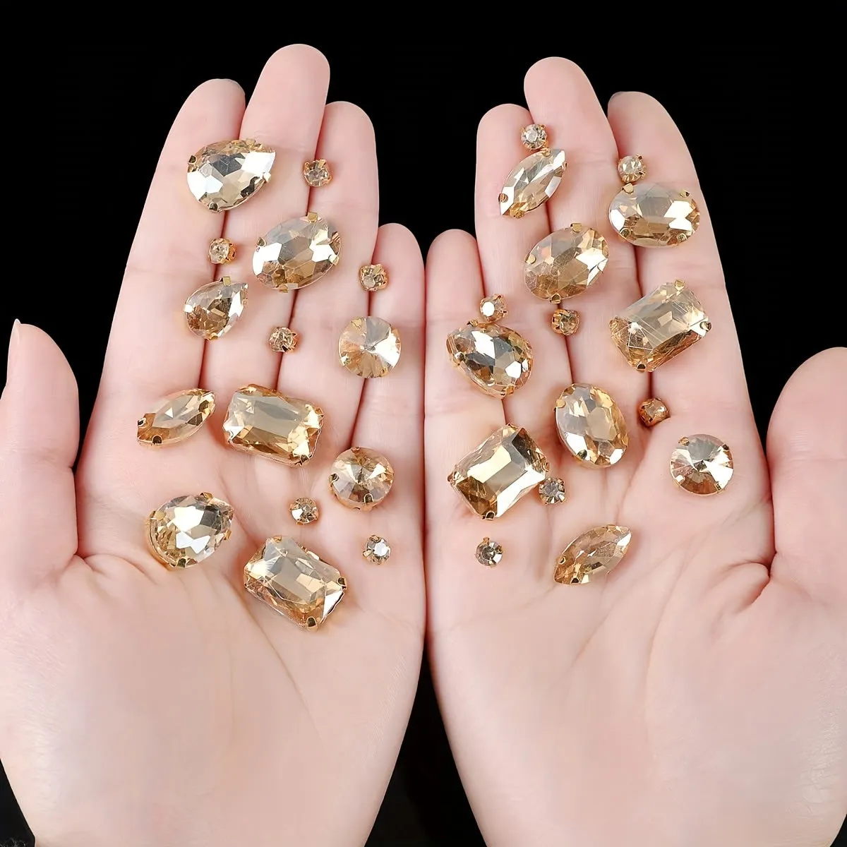 130pcs Mixed Shapes Crystal Rhinestones for DIY Clothing and Jewelry