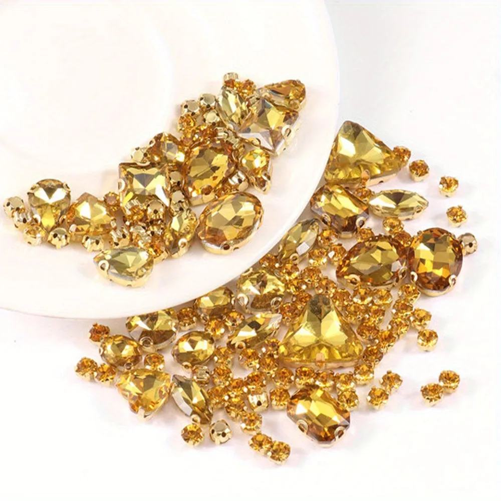 130pcs Mixed Shapes Crystal Rhinestones for DIY Clothing and Jewelry