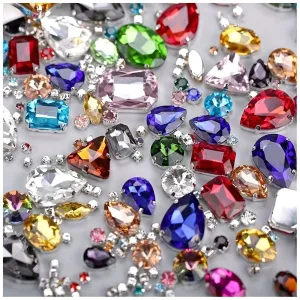 130pcs Mixed Shapes Crystal Rhinestones for DIY Clothing and Jewelry