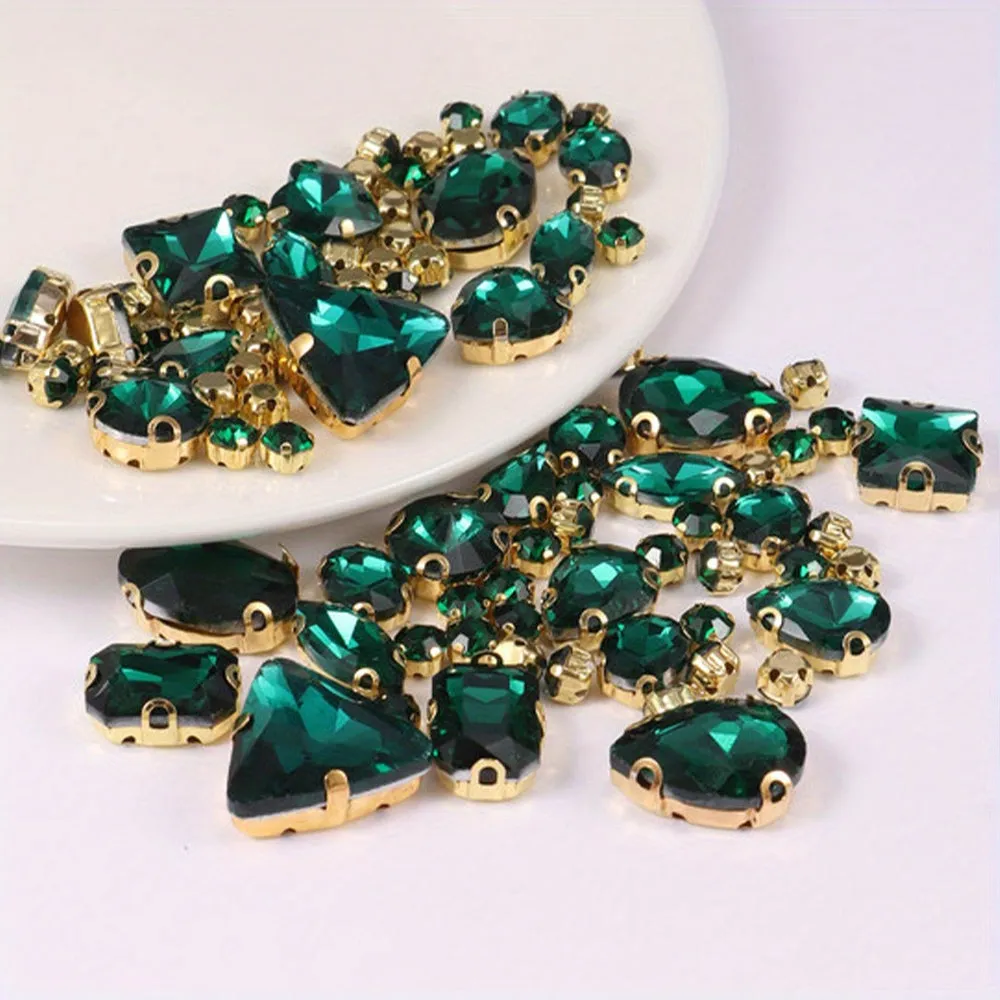 130pcs Mixed Shapes Crystal Rhinestones for DIY Clothing and Jewelry