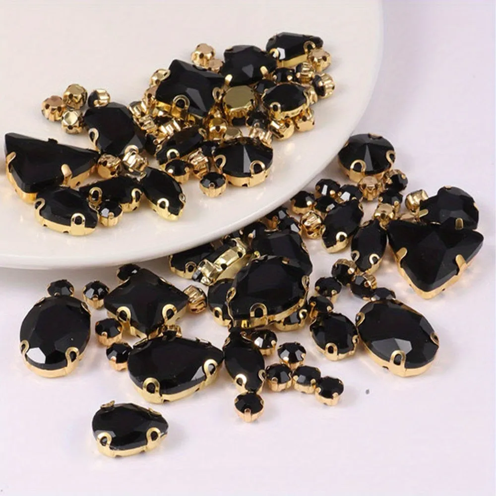 130pcs Mixed Shapes Crystal Rhinestones for DIY Clothing and Jewelry