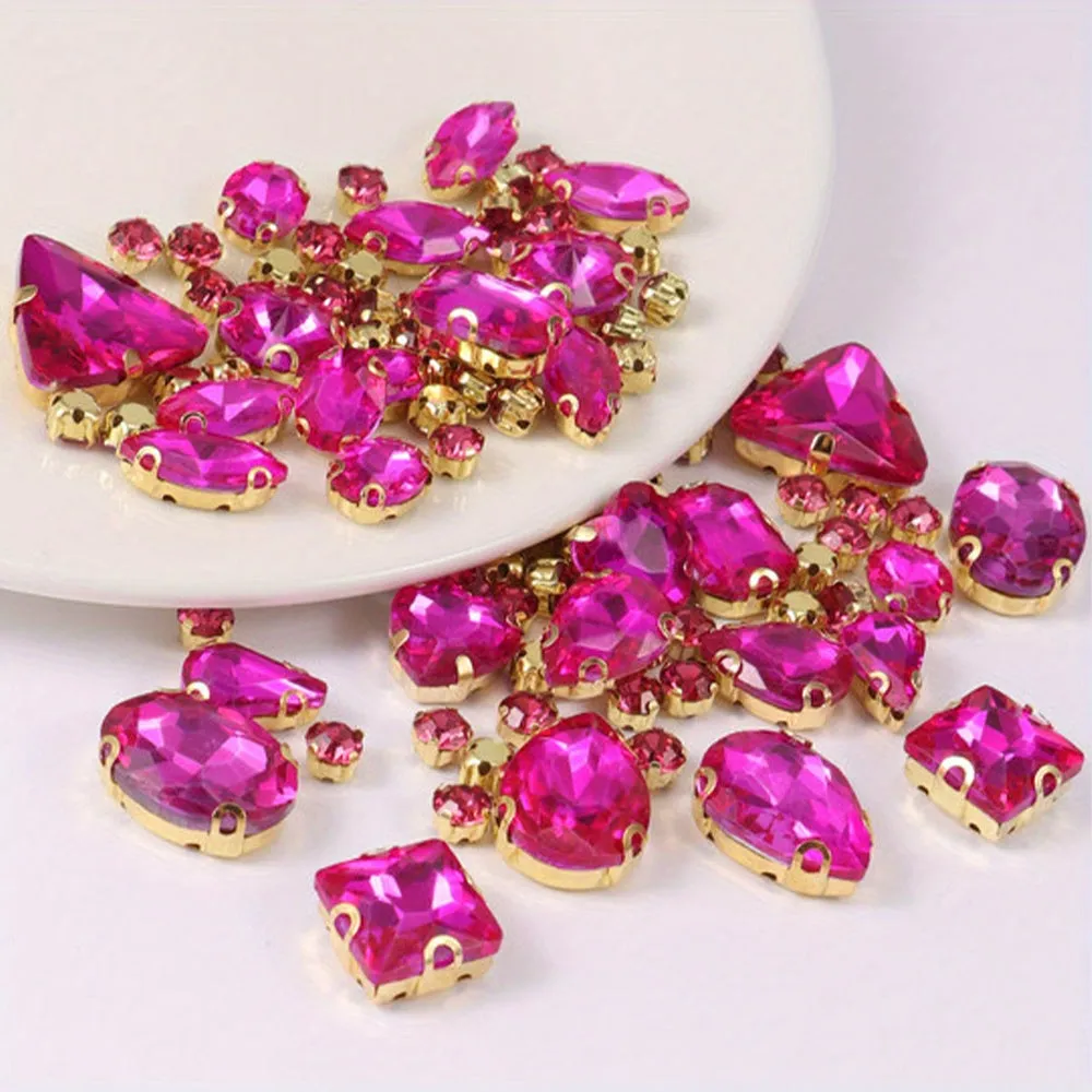 130pcs Mixed Shapes Crystal Rhinestones for DIY Clothing and Jewelry