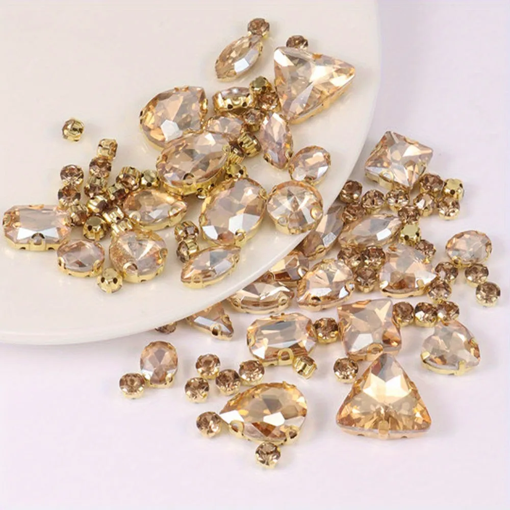 130pcs Mixed Shapes Crystal Rhinestones for DIY Clothing and Jewelry