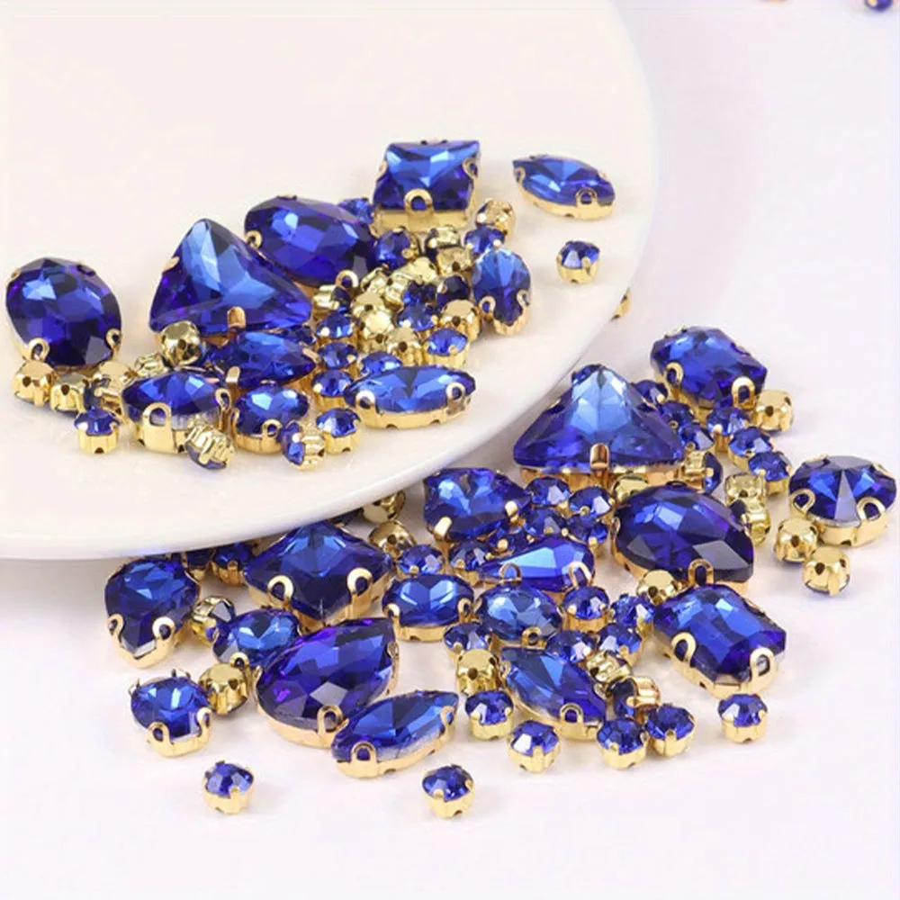 130pcs Mixed Shapes Crystal Rhinestones for DIY Clothing and Jewelry