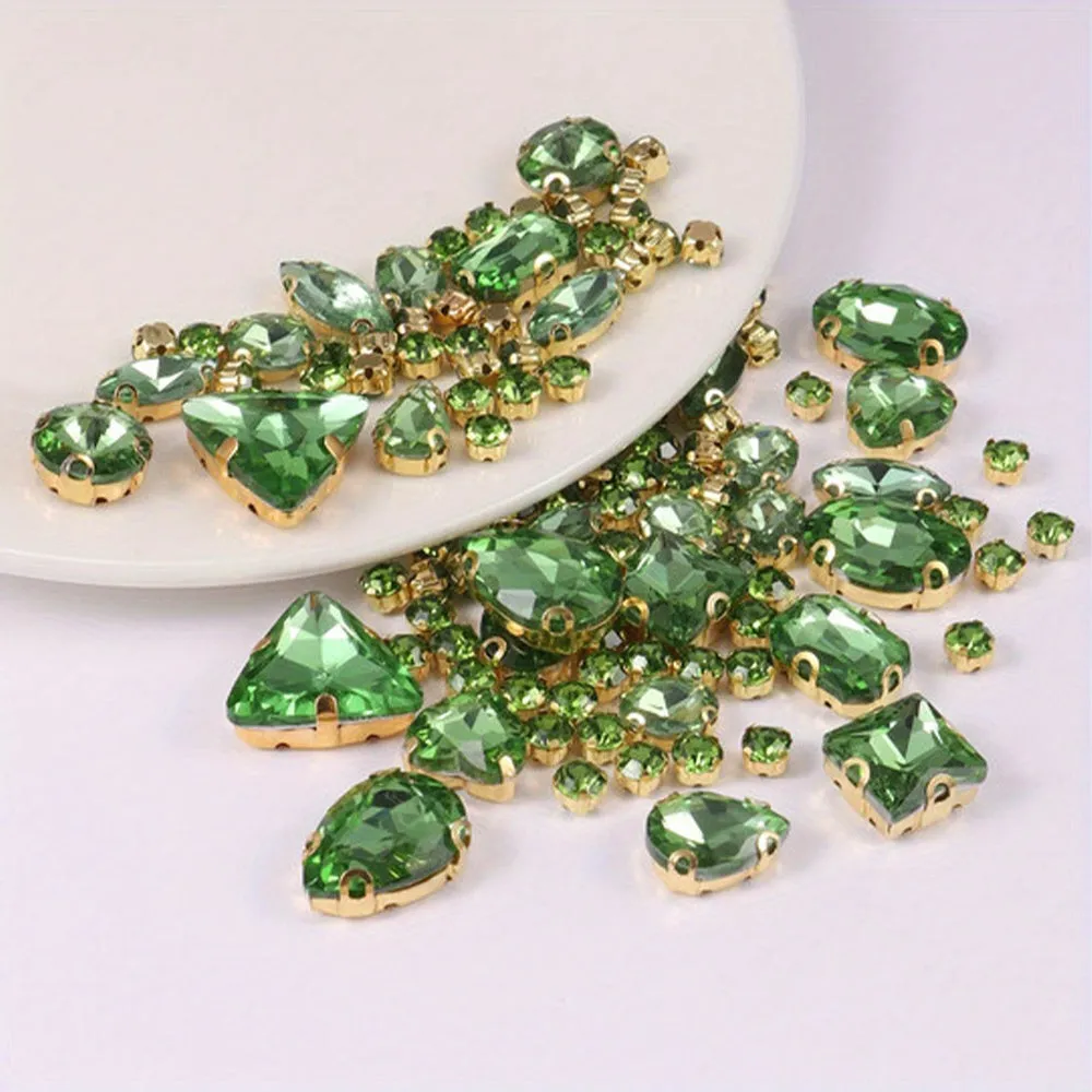 130pcs Mixed Shapes Crystal Rhinestones for DIY Clothing and Jewelry