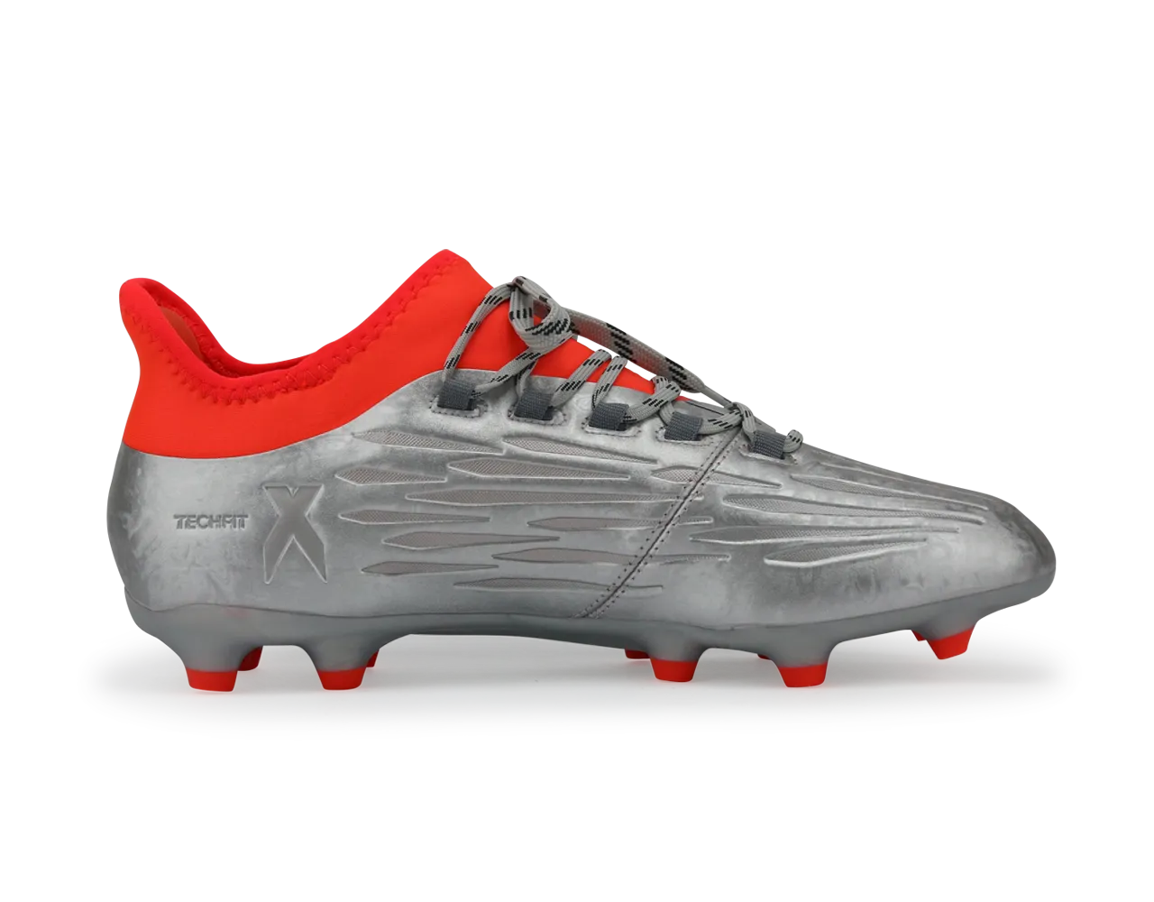 adidas Men's X 16.2 FG Silver Metallic/Black/Solar Red