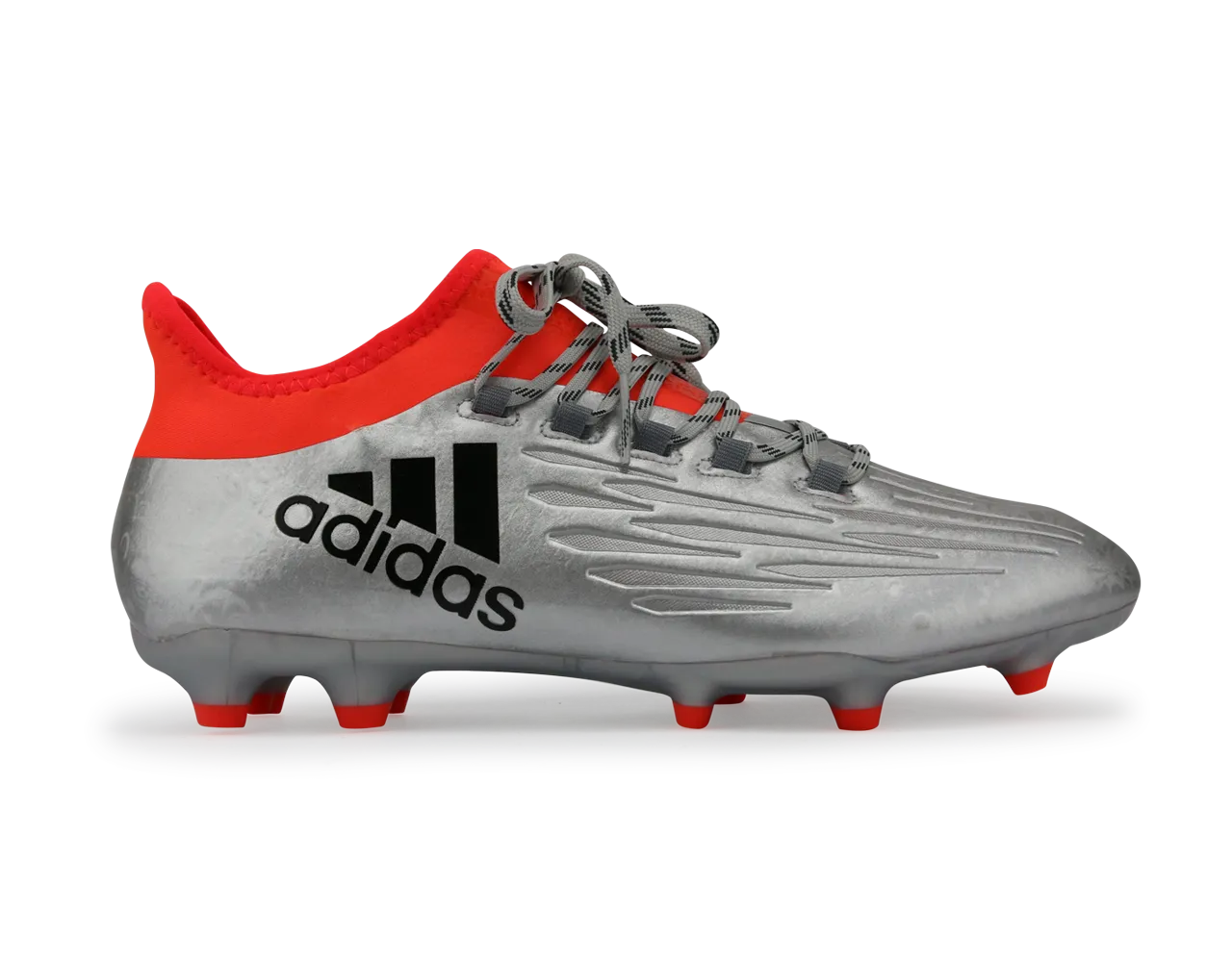 adidas Men's X 16.2 FG Silver Metallic/Black/Solar Red