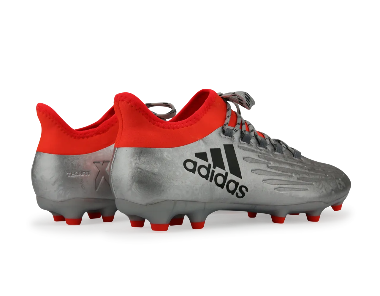 adidas Men's X 16.2 FG Silver Metallic/Black/Solar Red
