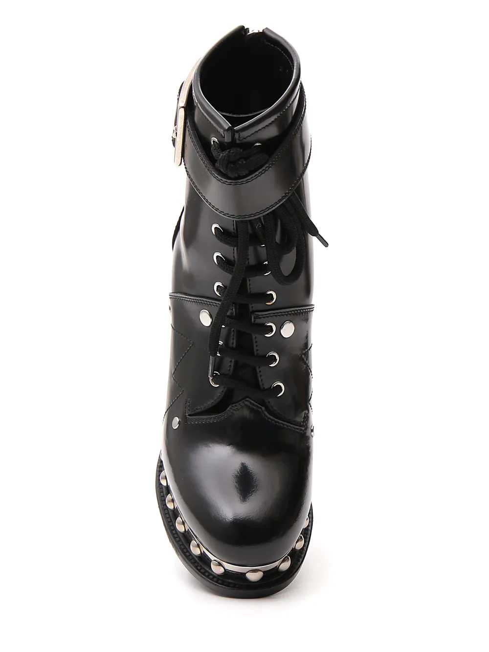 Alexander McQueen Studded Buckled Ankle Boots