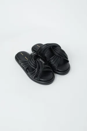 Black Leather Rope Knot Slide