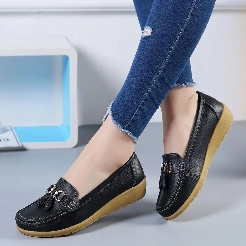 Breathable leather loafers for women - comfort &amp; style