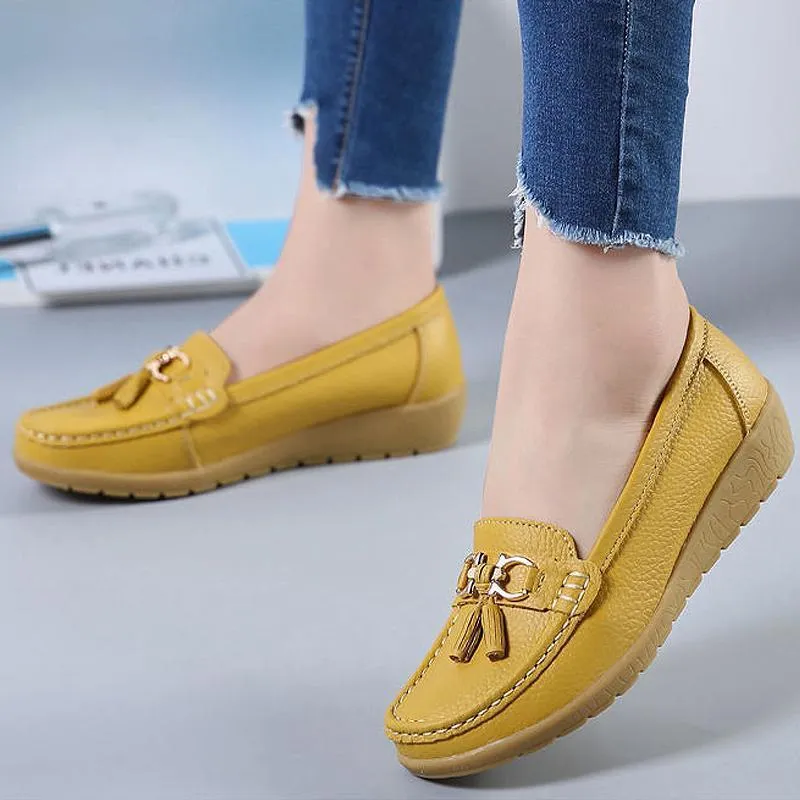 Breathable leather loafers for women - comfort &amp; style