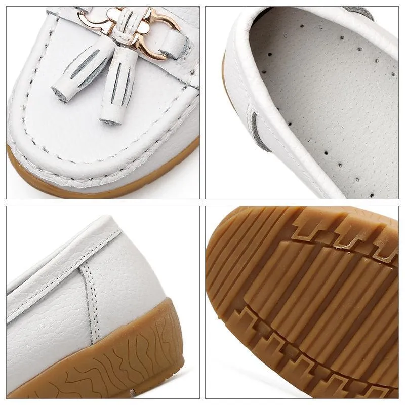 Breathable leather loafers for women - comfort &amp; style