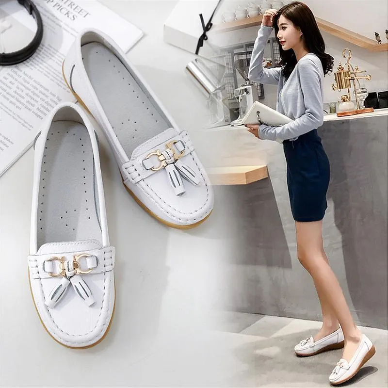 Breathable leather loafers for women - comfort &amp; style