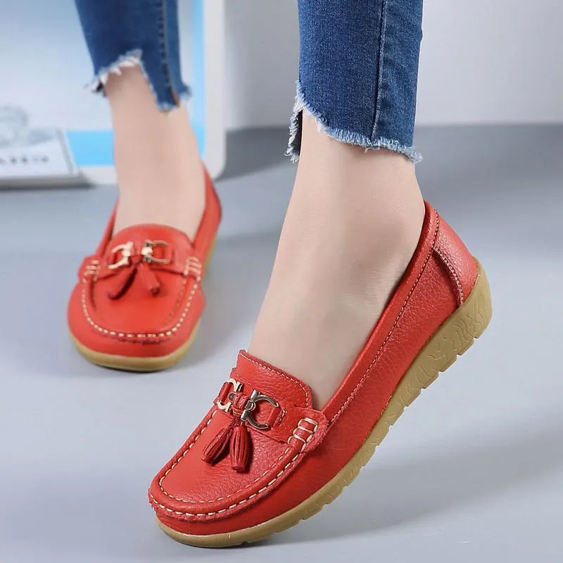 Breathable leather loafers for women - comfort &amp; style