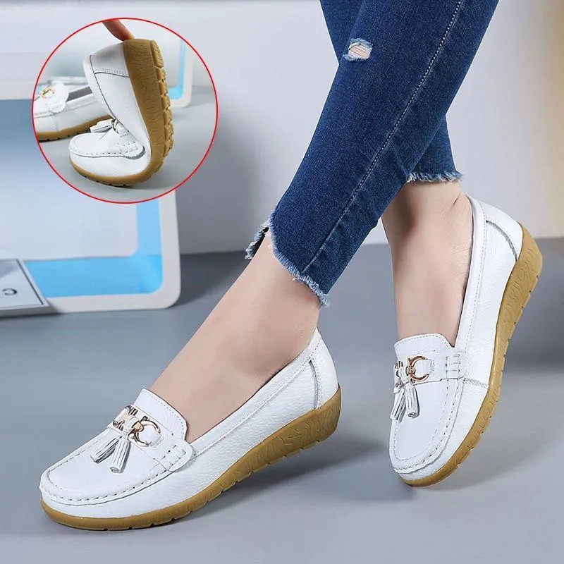 Breathable leather loafers for women - comfort &amp; style