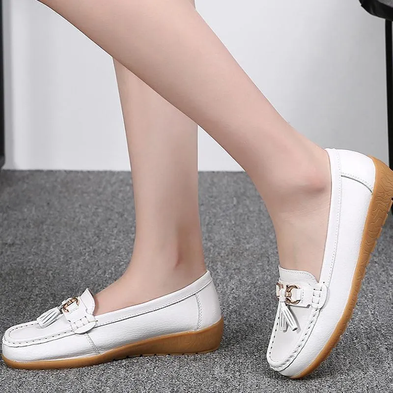 Breathable leather loafers for women - comfort &amp; style