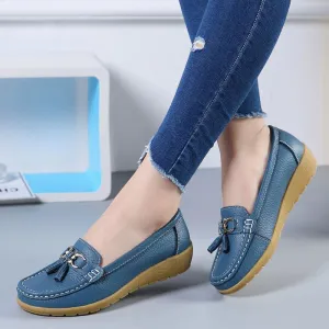Breathable leather loafers for women - comfort &amp; style