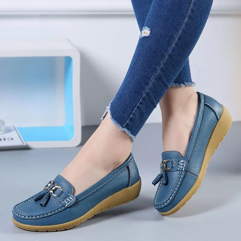 Breathable leather loafers for women - comfort &amp; style