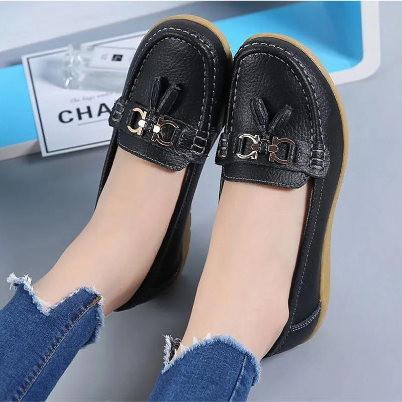 Breathable leather loafers for women - comfort &amp; style