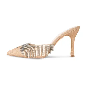 Catherine Vegan Champagne Gold Mules