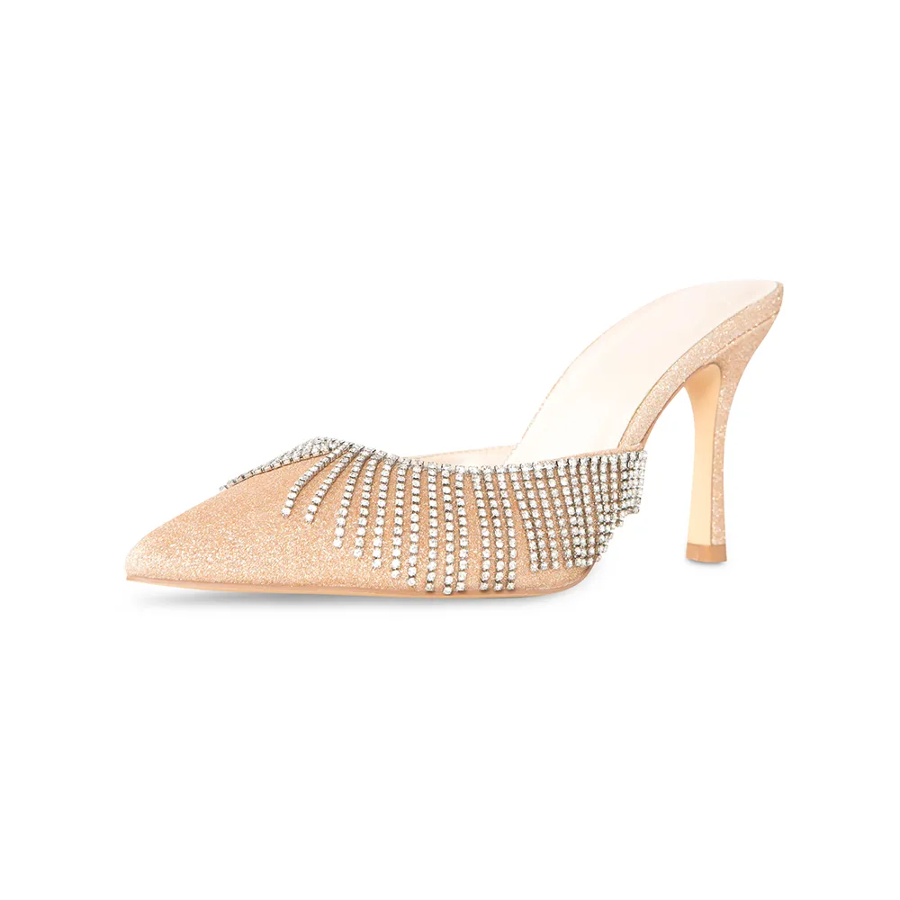 Catherine Vegan Champagne Gold Mules