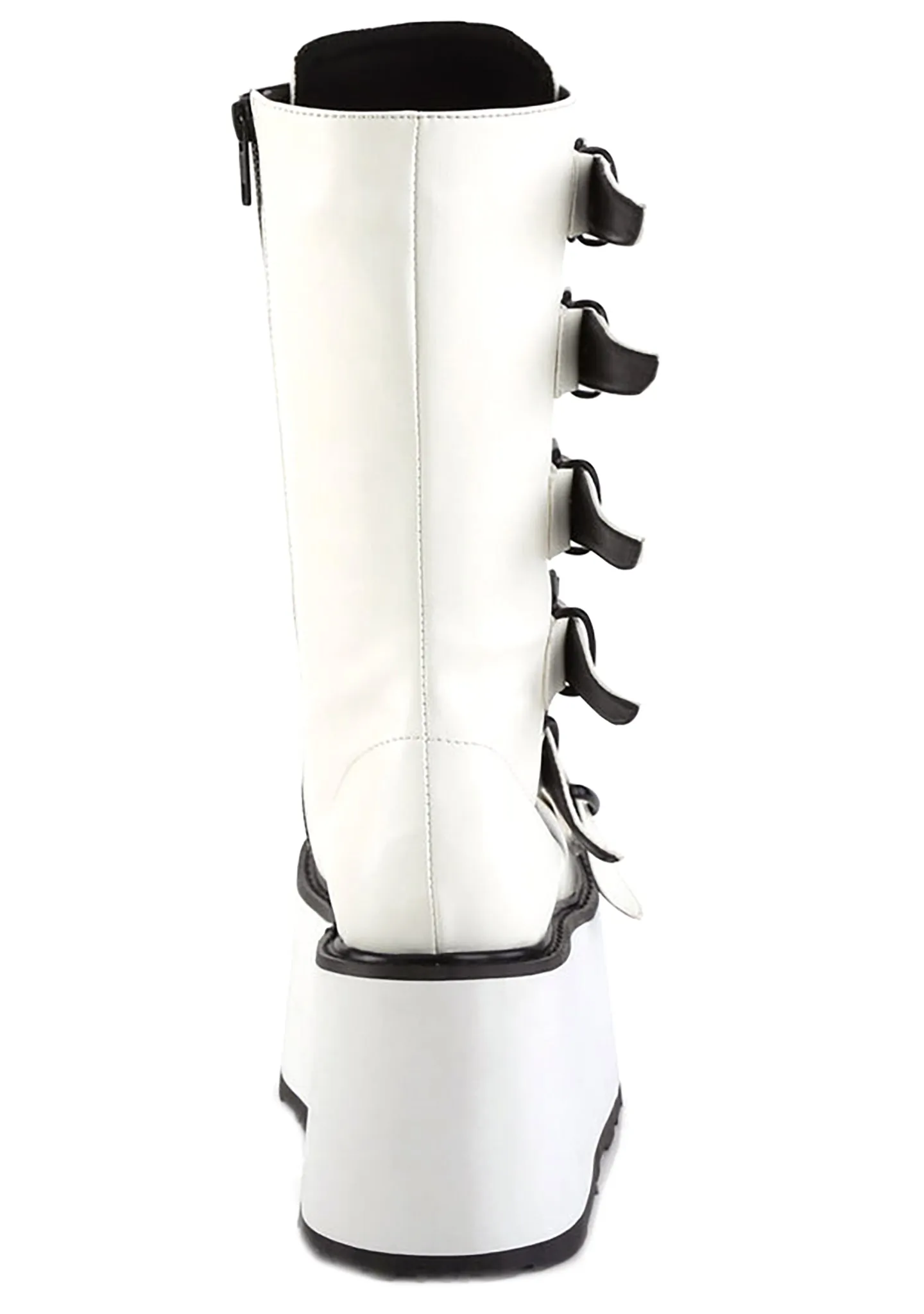 DAMNED 225 Sudden Death White Platform Boots