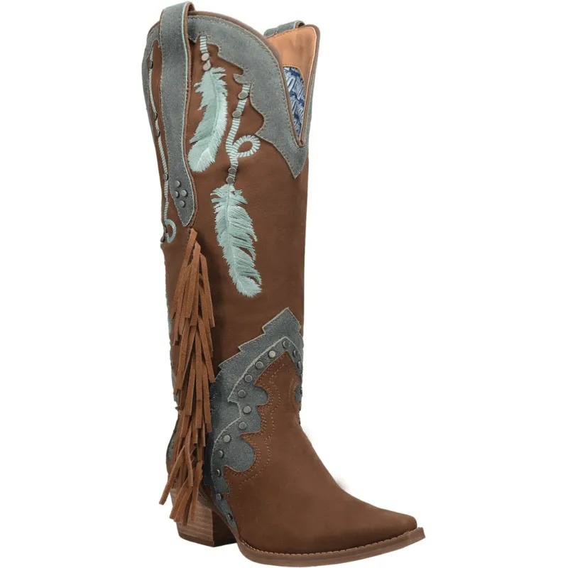 Dingo Women's #Dream Catcher Brown Leather Cowgirl Boots DI 267