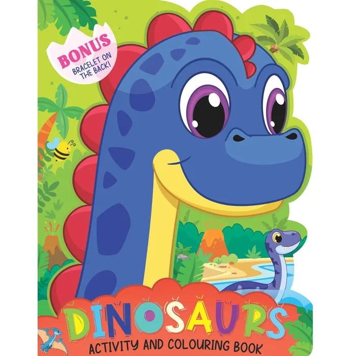 Dinosaur Activity and Colouring Book - Die Cut Animal Shaped Book : Children Interactive & Activity Book