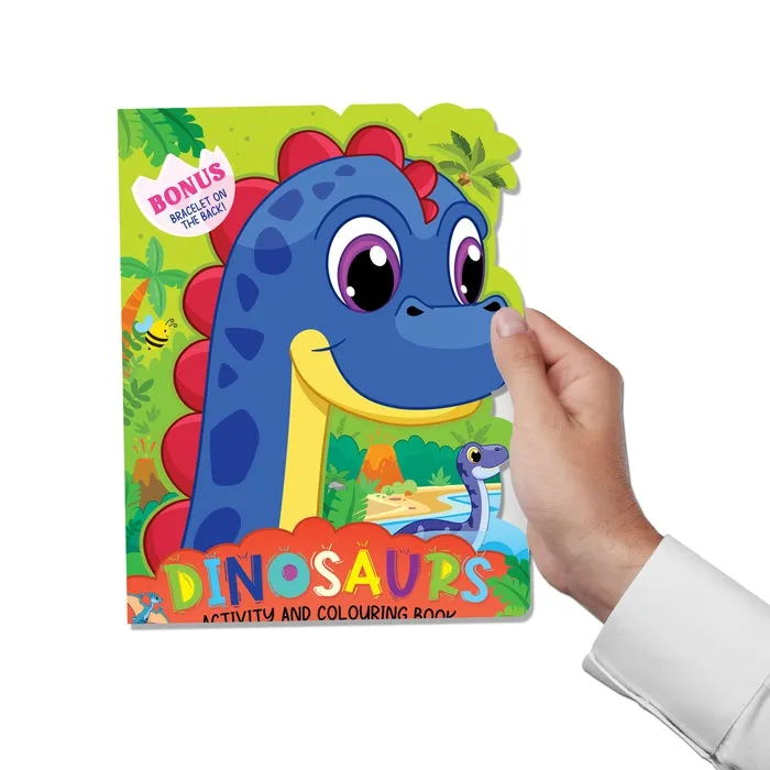 Dinosaur Activity and Colouring Book - Die Cut Animal Shaped Book : Children Interactive & Activity Book