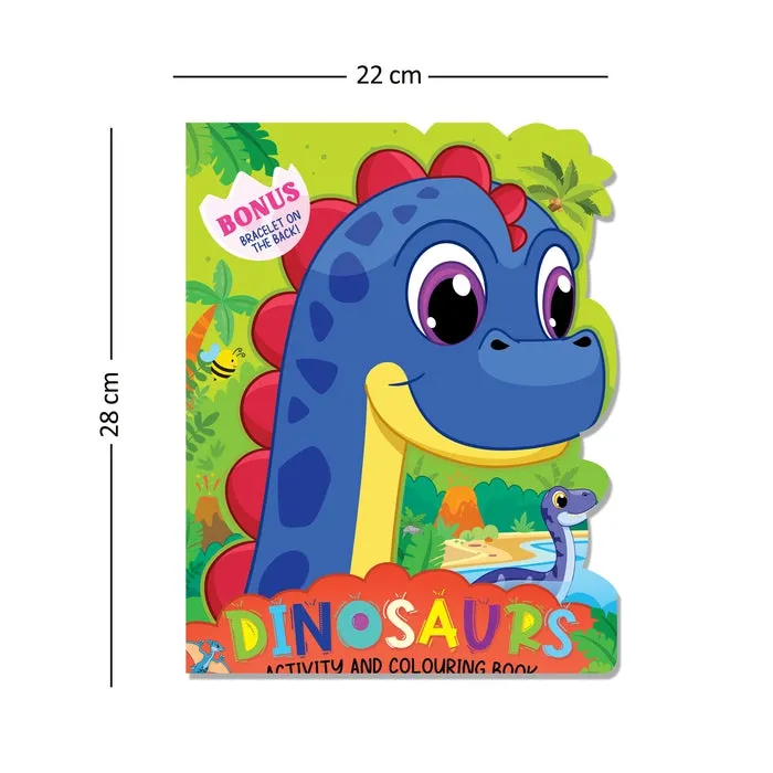 Dinosaur Activity and Colouring Book - Die Cut Animal Shaped Book : Children Interactive & Activity Book