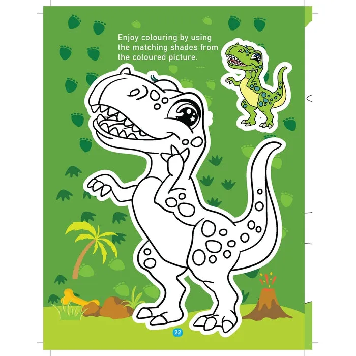 Dinosaur Activity and Colouring Book - Die Cut Animal Shaped Book : Children Interactive & Activity Book