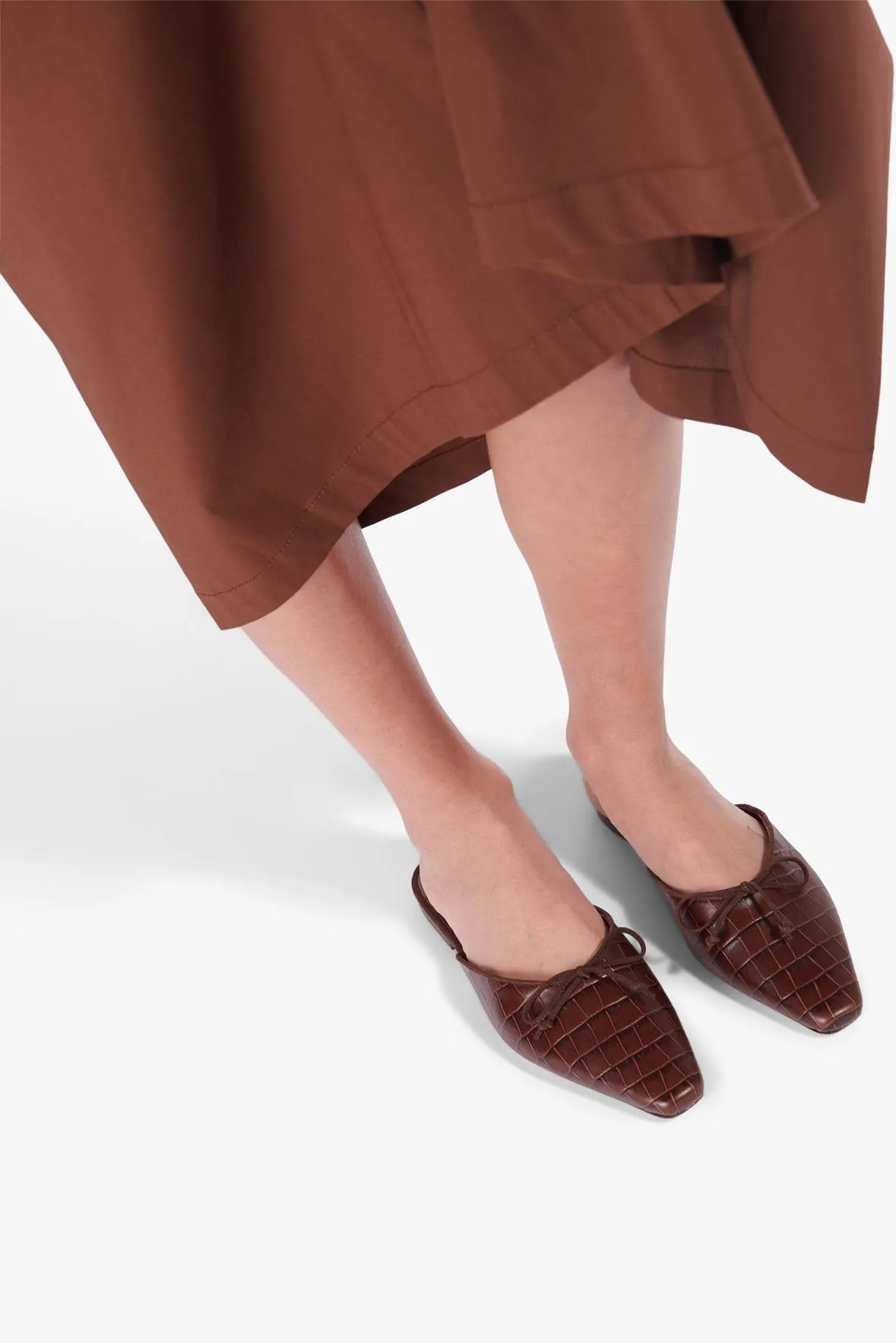 GINA MULE | BROWN CROC EMBOSSED