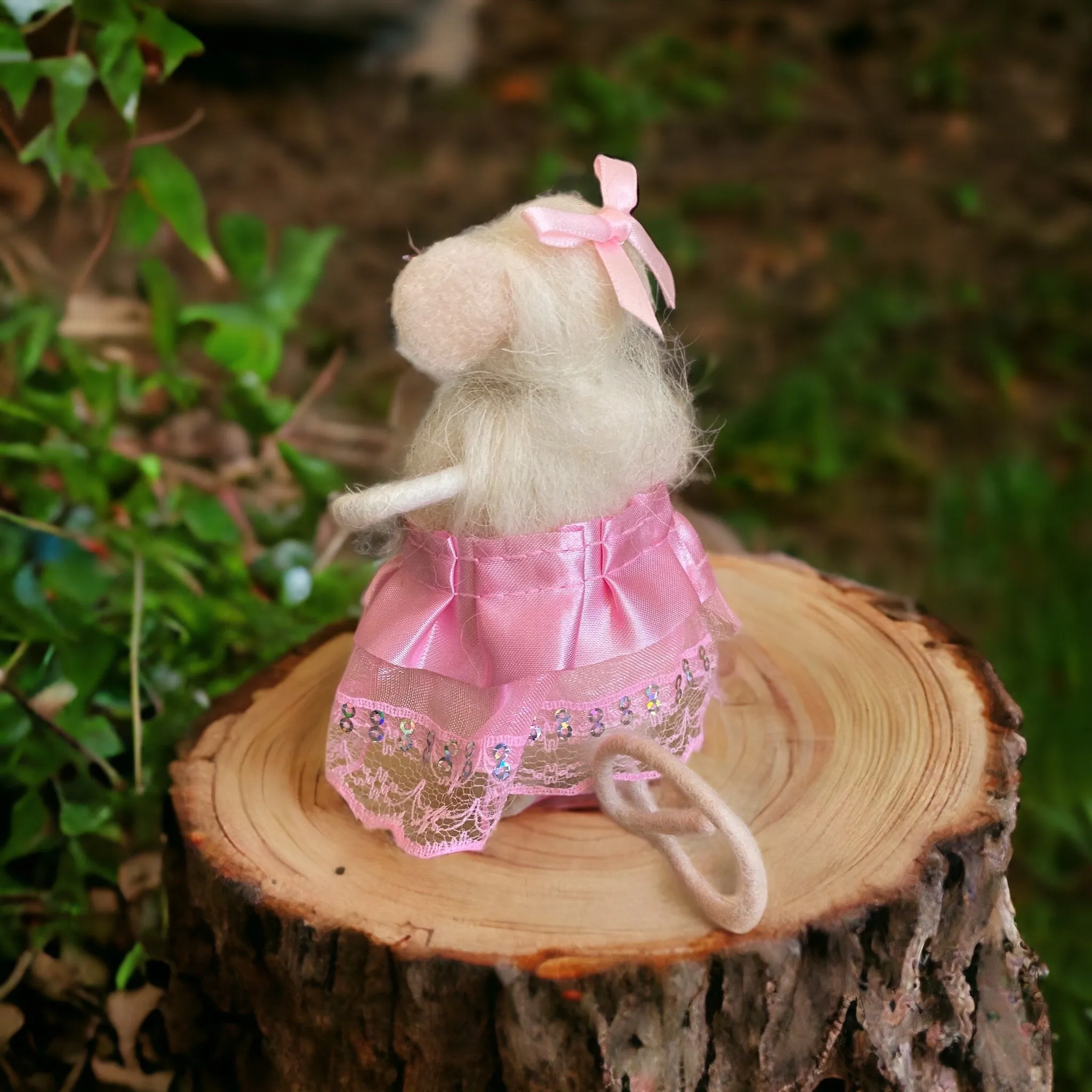 Hand crafted wool felted Bridesmaid mouse Bride Shower Flower Girl Bridesmaid Gift