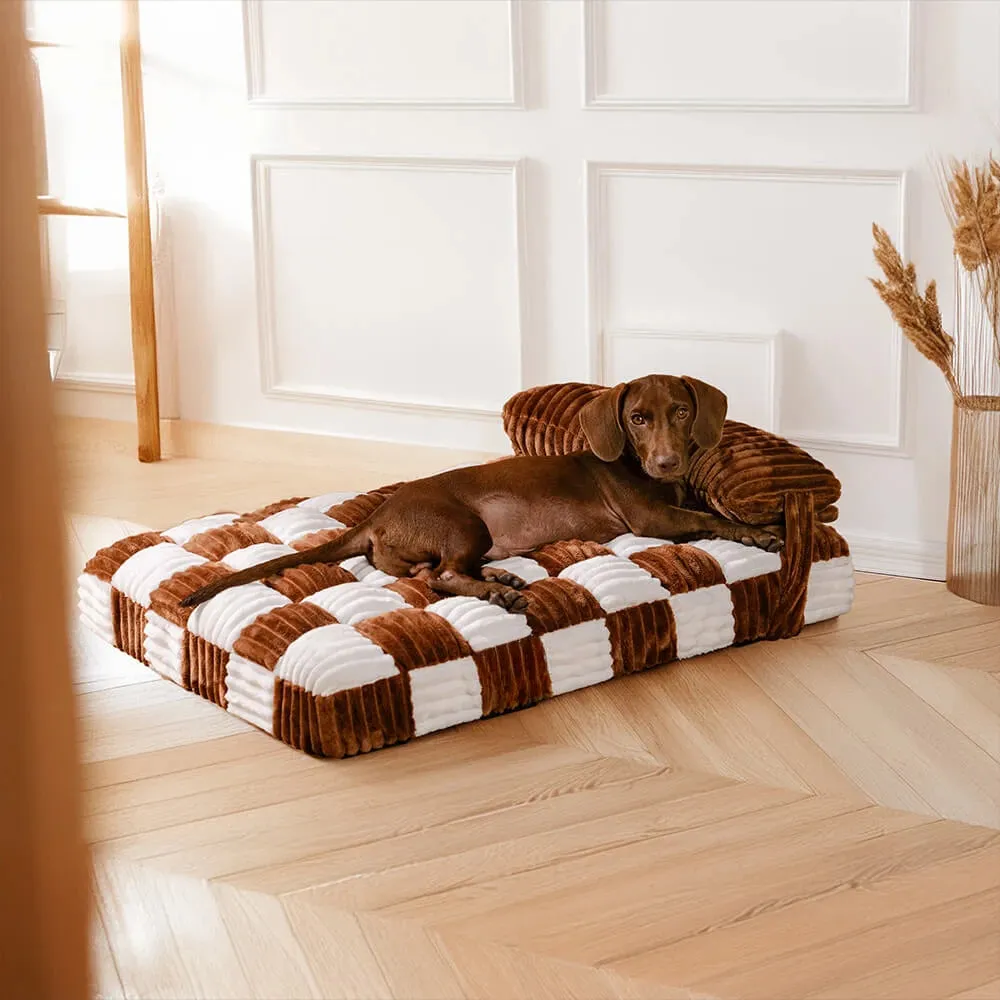 Handmade Plush Orthopedic Dog Bed – Warm, Soft Support with Pillow for Large & Medium Dogs