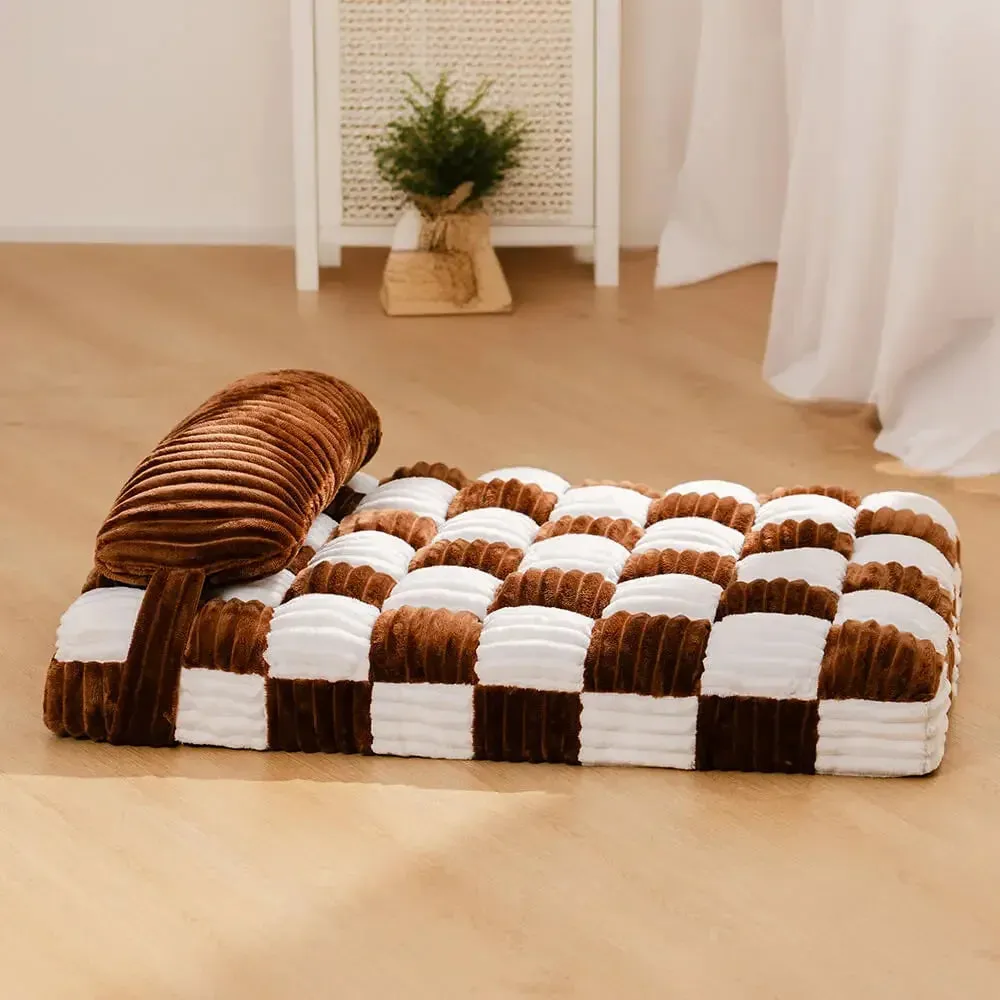 Handmade Plush Orthopedic Dog Bed – Warm, Soft Support with Pillow for Large & Medium Dogs