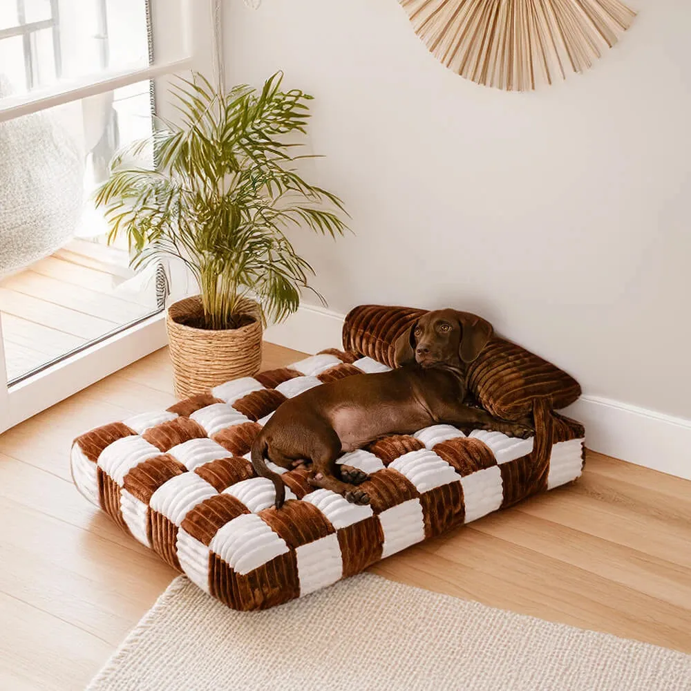 Handmade Plush Orthopedic Dog Bed – Warm, Soft Support with Pillow for Large & Medium Dogs