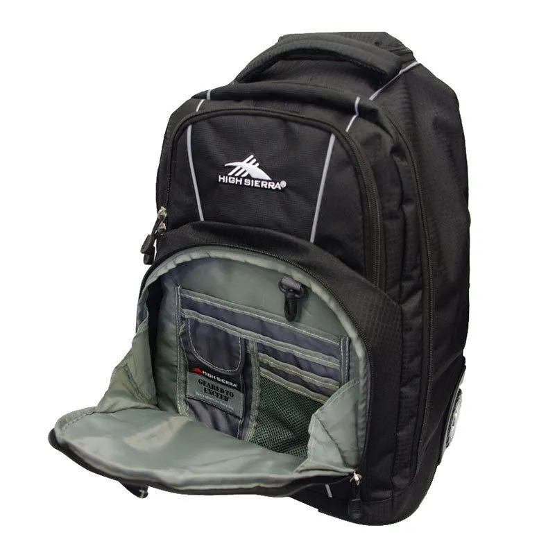 High Sierra Freewheel 17" Laptop Wheel Backpack Black
