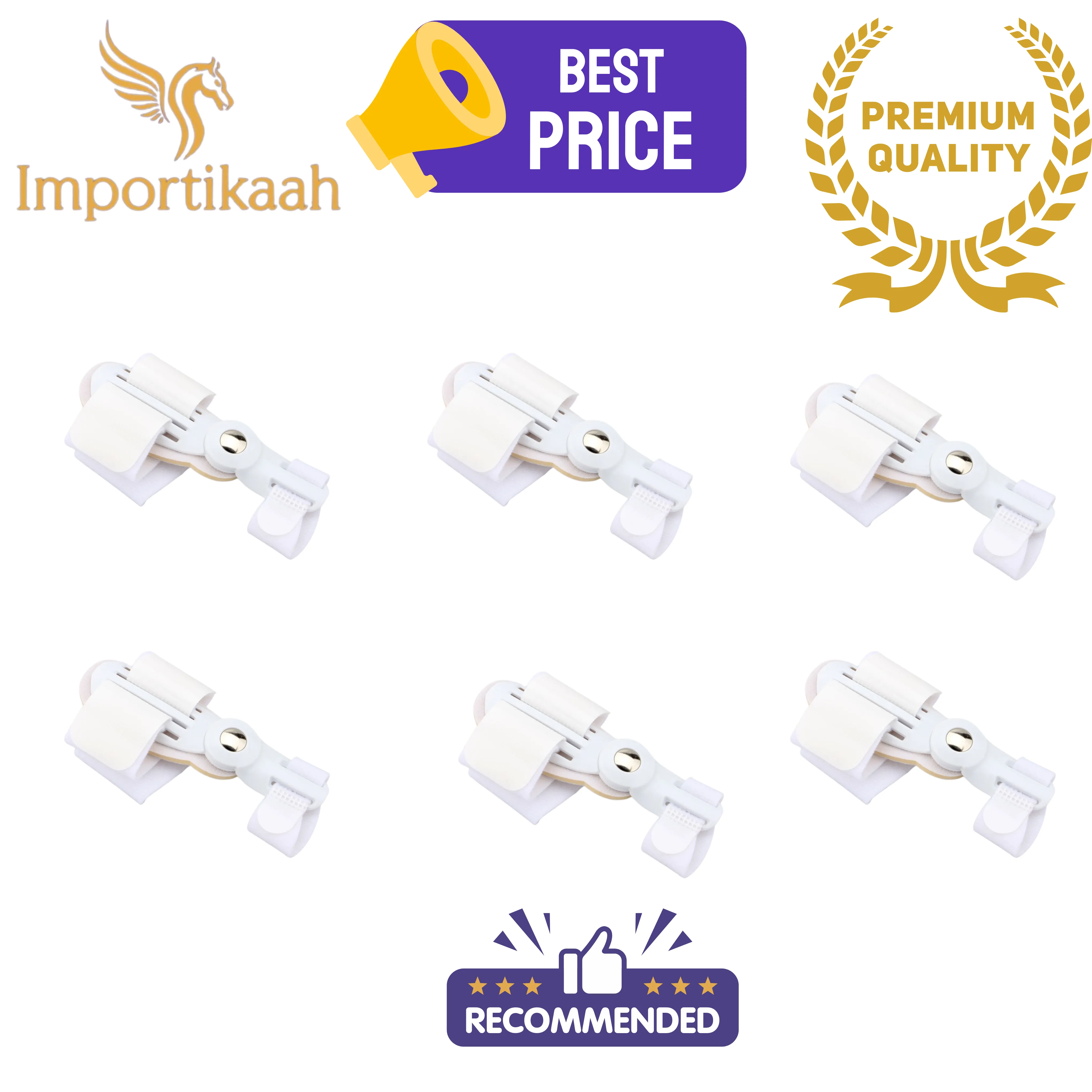 Importikaah Toe Corrector Device - 6-Piece Bunion Treatment Orthopedic Brace Splint for Foot Comfort