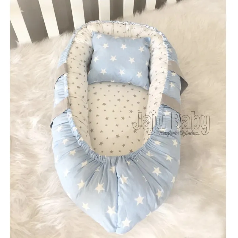 Jaju Baby Gray Star Babynest Orthopedic Baby Nest 100x60cm