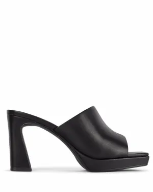 Jeffrey Campbell Caviar Mule in Black Leather