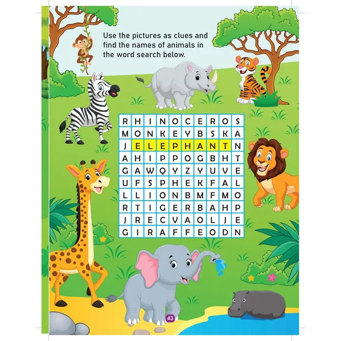 Jungle Activity and Colouring Book- Die Cut Animal Shaped Book : Children Interactive & Activity Book
