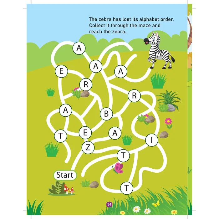 Jungle Activity and Colouring Book- Die Cut Animal Shaped Book : Children Interactive & Activity Book