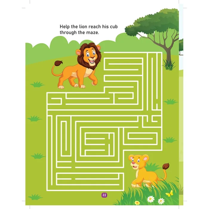 Jungle Activity and Colouring Book- Die Cut Animal Shaped Book : Children Interactive & Activity Book