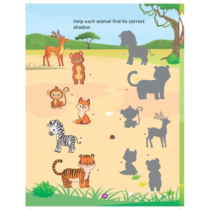 Jungle Activity and Colouring Book- Die Cut Animal Shaped Book : Children Interactive & Activity Book
