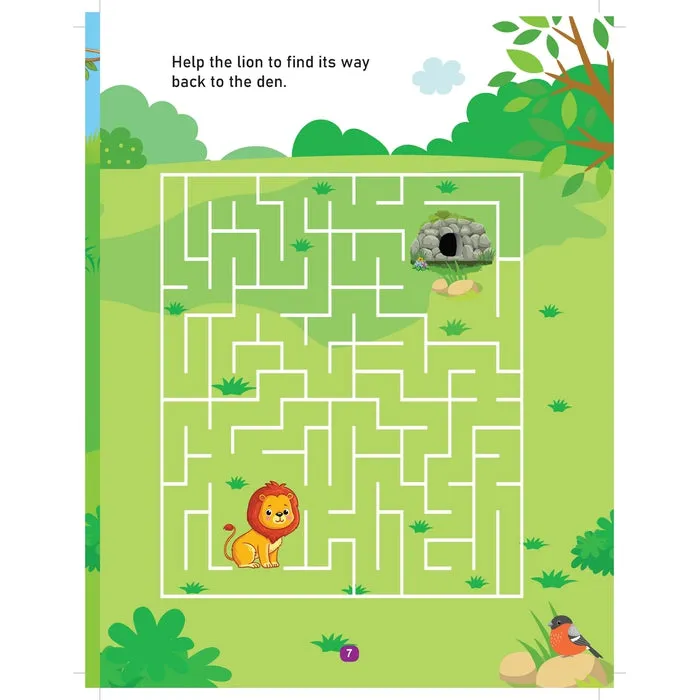 Jungle Activity and Colouring Book- Die Cut Animal Shaped Book : Children Interactive & Activity Book
