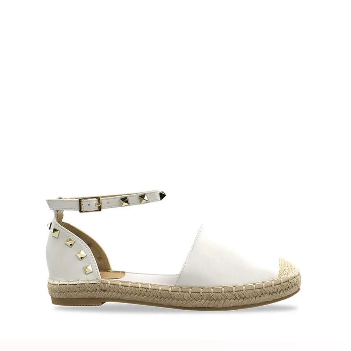 KAMILA Ankle Strap Studded Espadrille