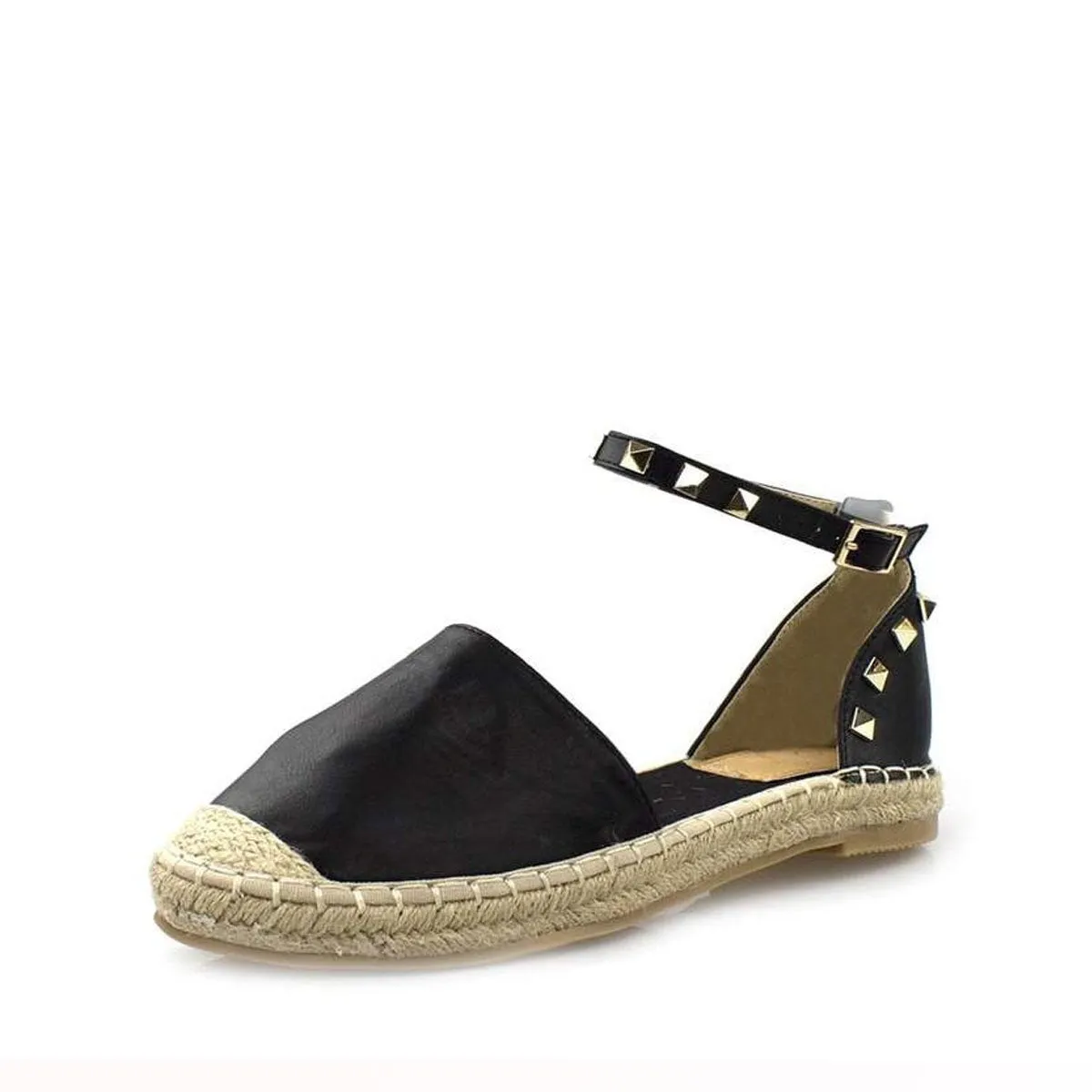 KAMILA Ankle Strap Studded Espadrille