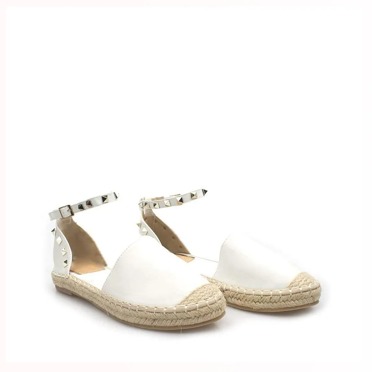 KAMILA Ankle Strap Studded Espadrille